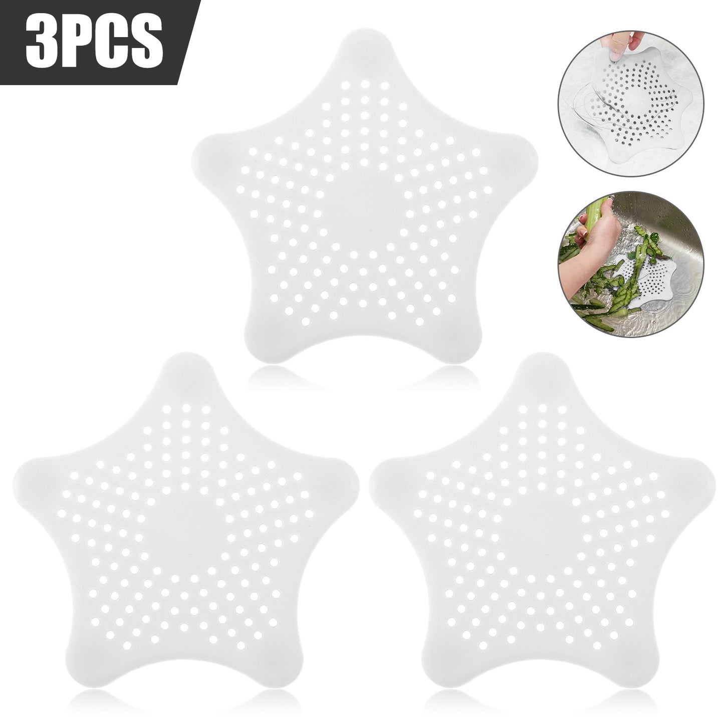 Starfish Silicone 3-Piece Drain-Filter Set