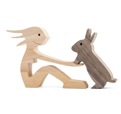 Nordic-Bond Hand-Carved Wood Sculpture