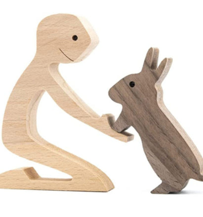 Nordic-Bond Hand-Carved Wood Sculpture