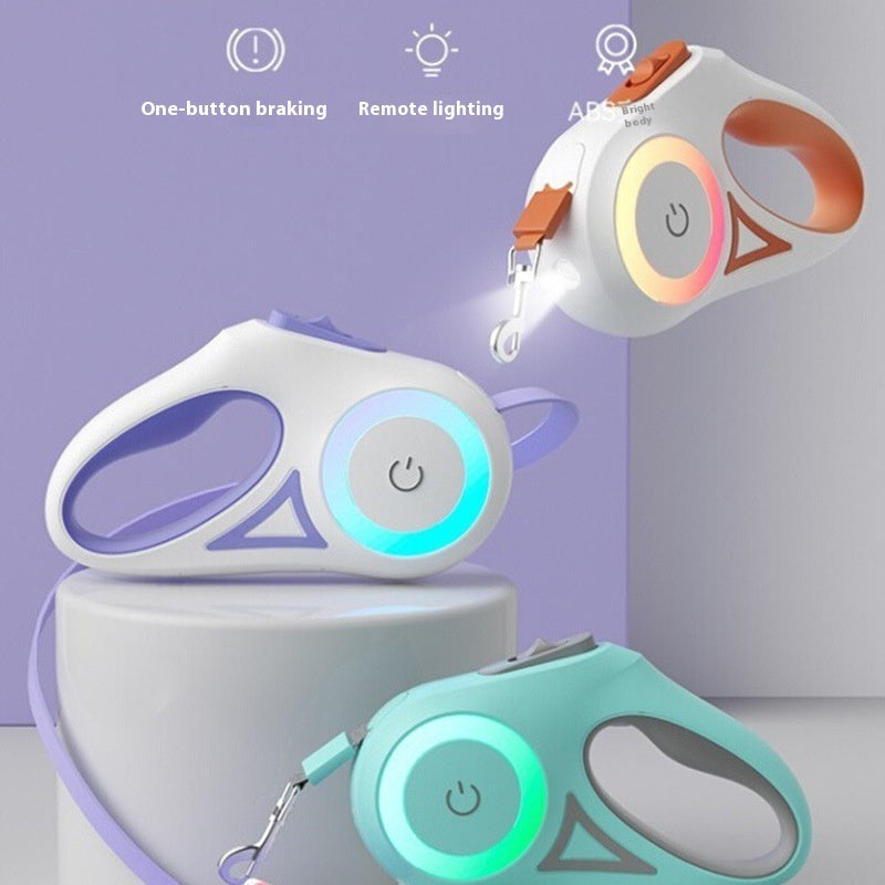 Hondenriem Rollijn En Halsband Spot Licht Automatische Huisdier Hond Kat Trekkoord Voor Kleine Middelgrote Honden Huisdier Product