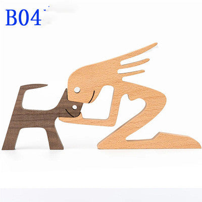 Nordic-Bond Hand-Carved Wood Sculpture