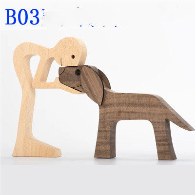Nordic-Bond Hand-Carved Wood Sculpture