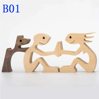 Nordic-Bond Hand-Carved Wood Sculpture