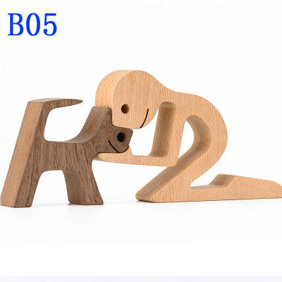 Nordic-Bond Hand-Carved Wood Sculpture