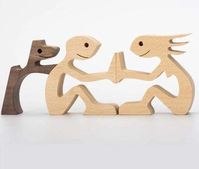 Nordic-Bond Hand-Carved Wood Sculpture