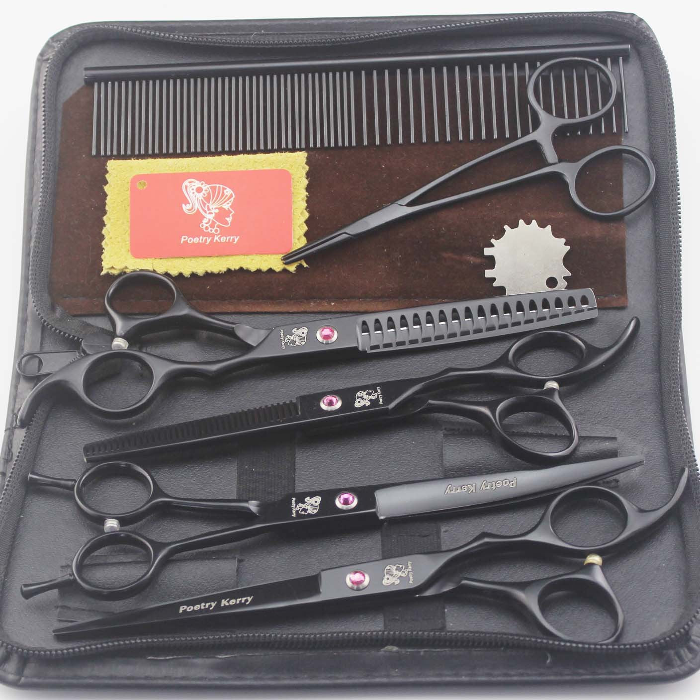 Precision-Black Professional 6-Piece Grooming-Scissors