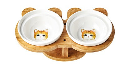 Timber-Frame Double Ceramic Feeding Set