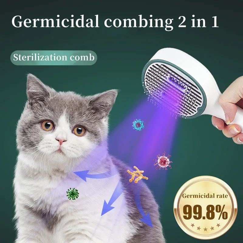 Pure-Coat UVC-Sterilizing Tangle-Free Slicker- Comb