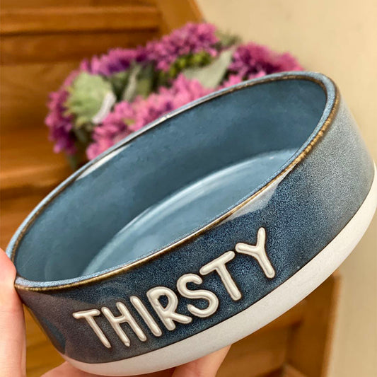 Classic-Script Premium Ceramic Pet Bowl