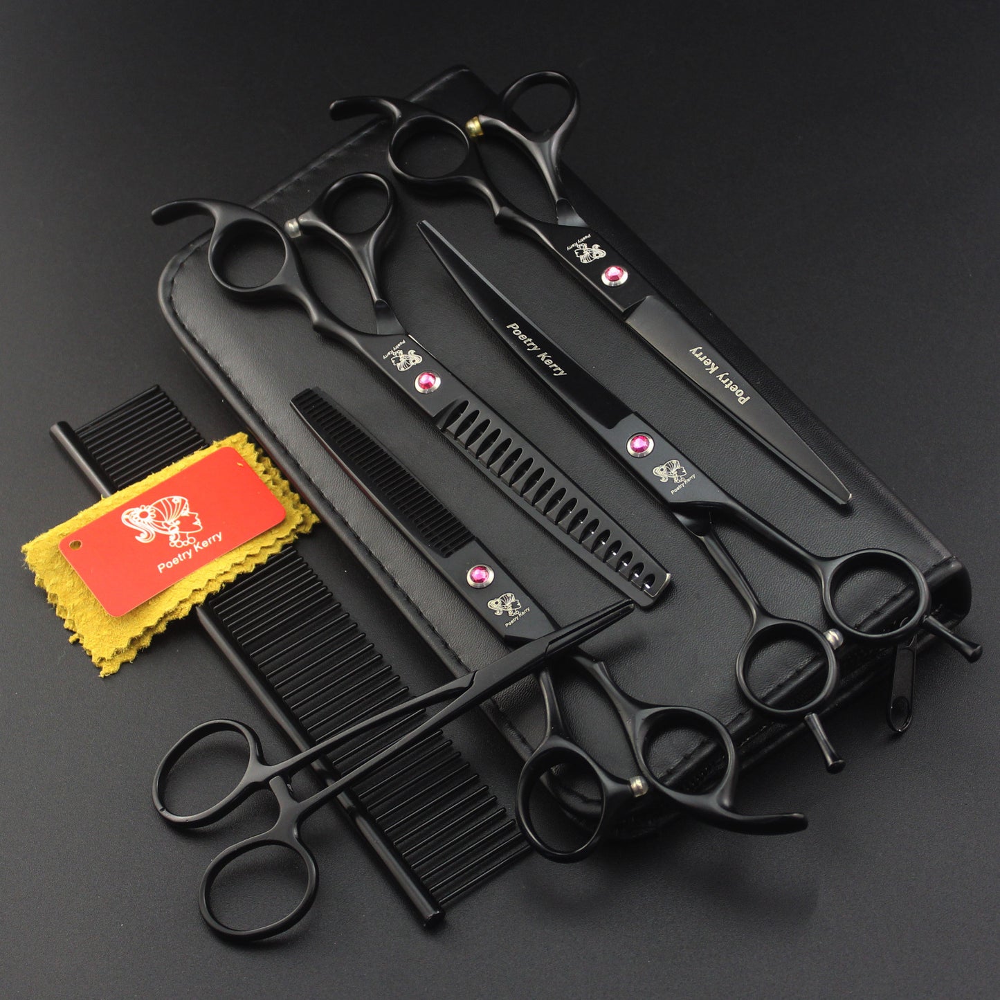 Precision-Black Professional 6-Piece Grooming-Scissors