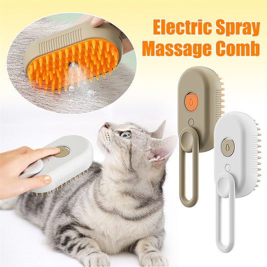 Kat Stoom Borstel Stoomhond Borstel 3-in-1 Elektrische Spray Kattenhaarborstels Voor Massage Huisdierverzorgingskam Haarverwijderingskammen Huisdierproducten