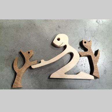 Nordic-Bond Hand-Carved Wood Sculpture
