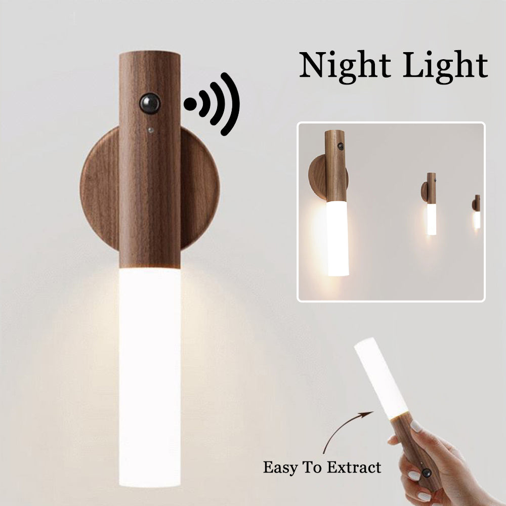 Lumina Wood Wireless LED USB-Rechargeable Motion-Sensor Night-Light