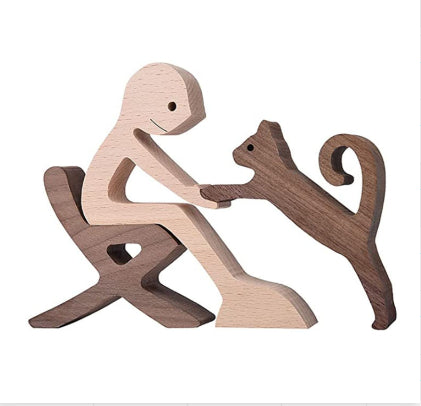 Nordic-Bond Hand-Carved Wood Sculpture