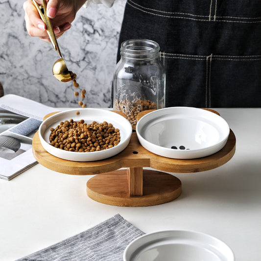 Timber-Frame Double Ceramic Feeding Set