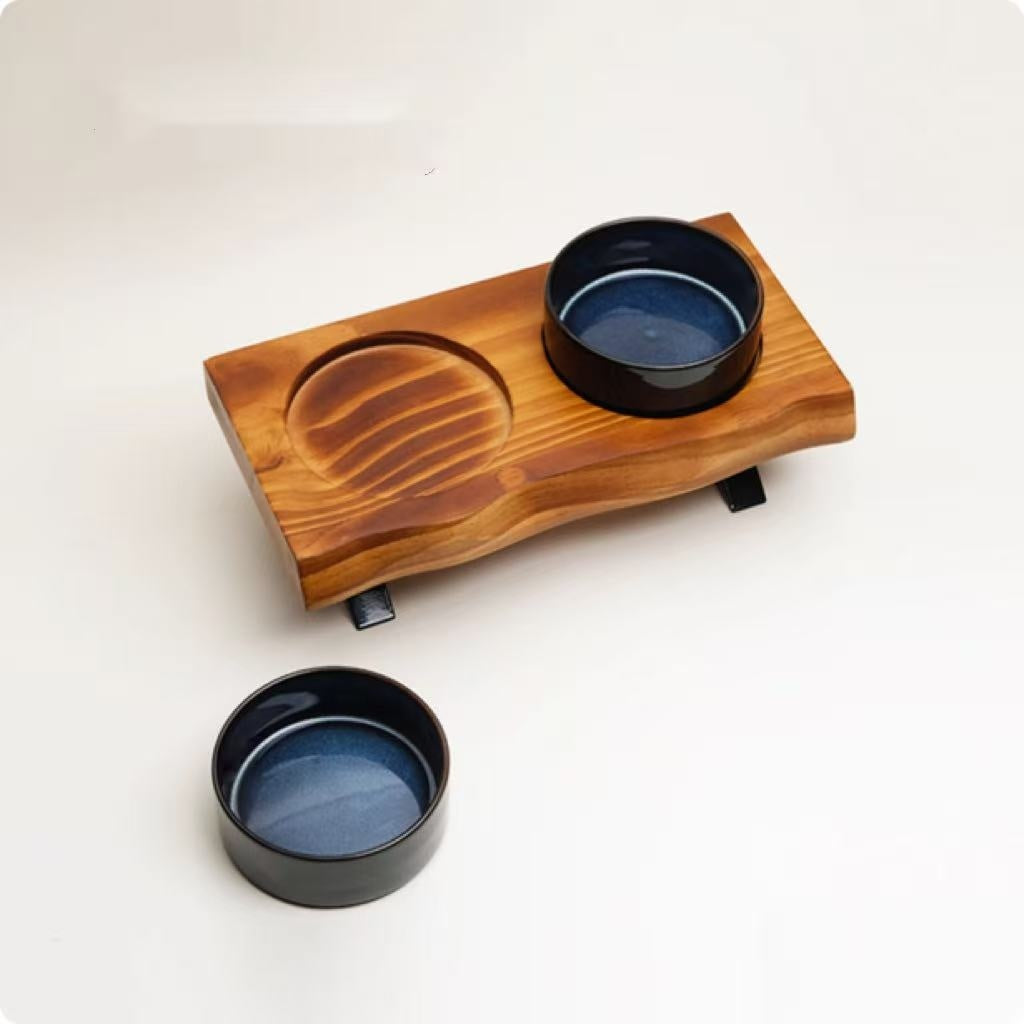 Timber-Arc Ceramic Dining Station