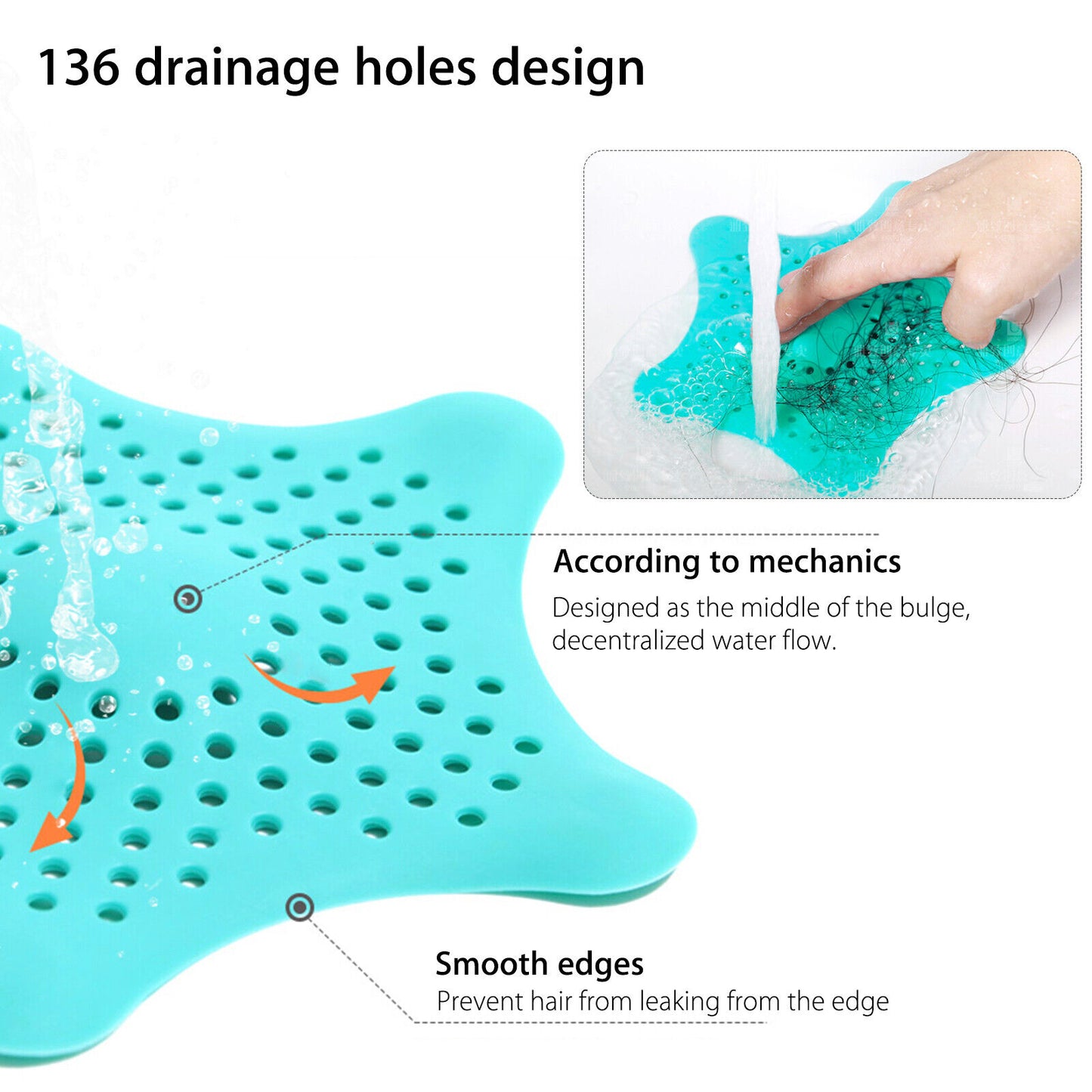 Starfish Silicone 3-Piece Drain-Filter Set
