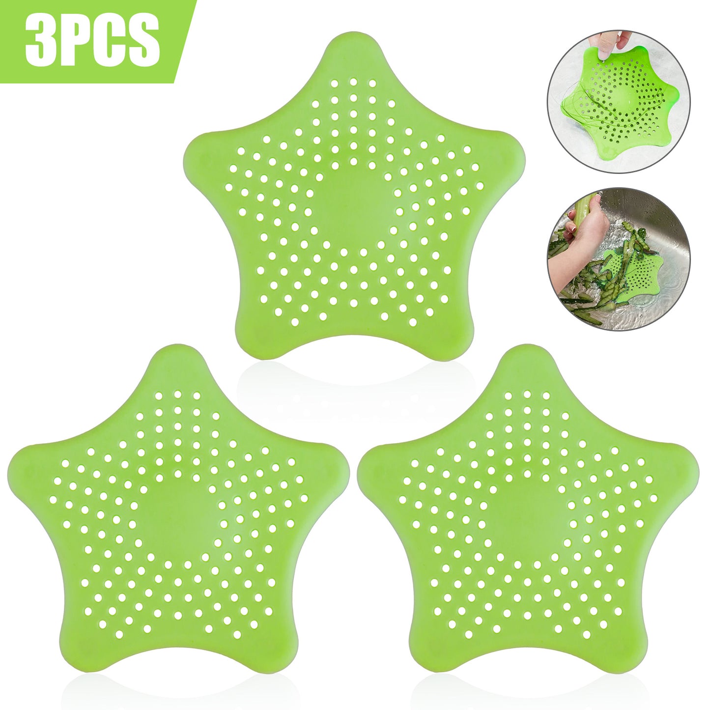 Starfish Silicone 3-Piece Drain-Filter Set