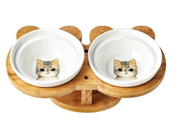 Timber-Frame Double Ceramic Feeding Set