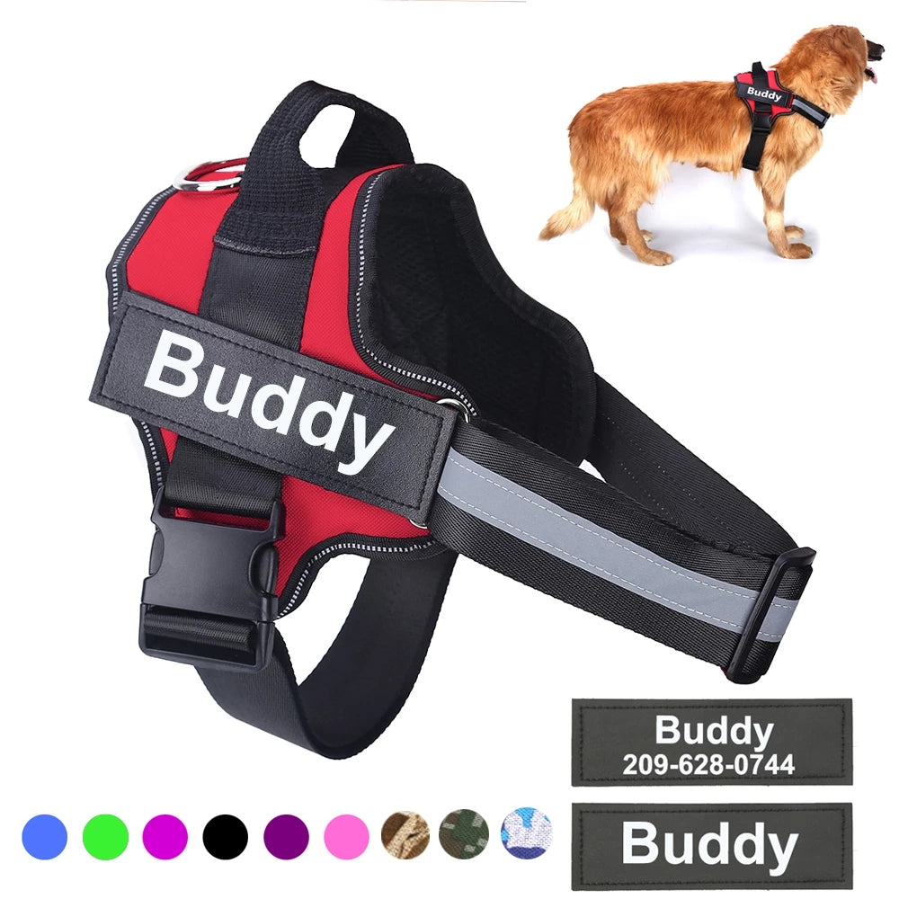 Gepersonaliseerd Hondentuig GEEN TREK Reflecterend Ademend Verstelbaar Hondentuigje Vest Voor Kleine Grote Hond Aangepaste Patch Huisdierbenodigdheden