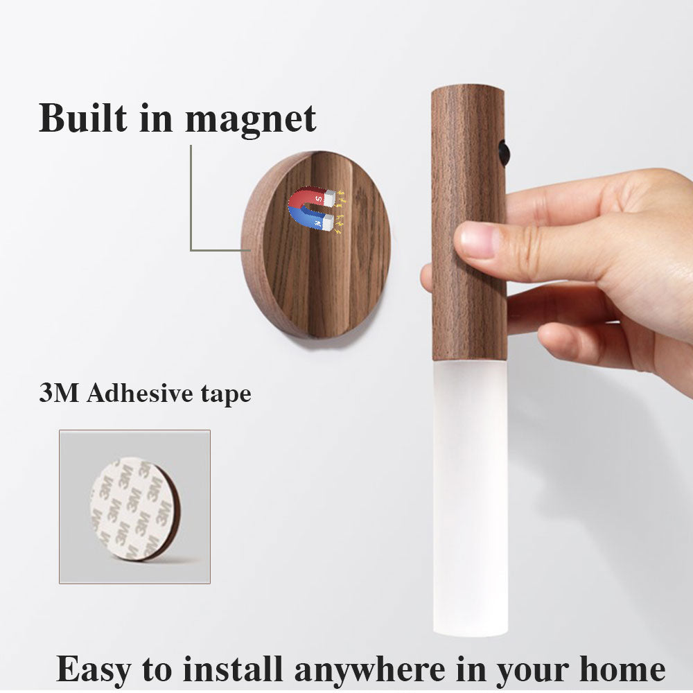 Lumina Wood Wireless LED USB-Rechargeable Motion-Sensor Night-Light