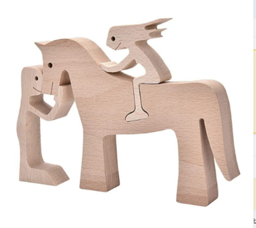 Nordic-Bond Hand-Carved Wood Sculpture
