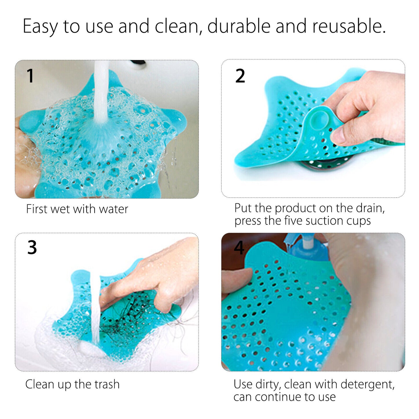 Starfish Silicone 3-Piece Drain-Filter Set