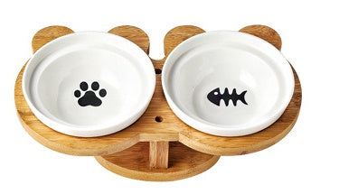 Timber-Frame Double Ceramic Feeding Set