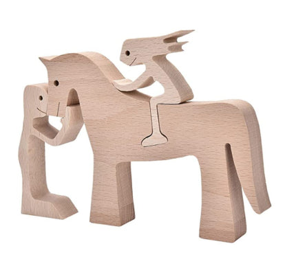 Nordic-Bond Hand-Carved Wood Sculpture